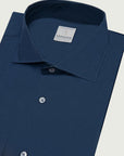 Slim fit cotton poplin air force blue shirt