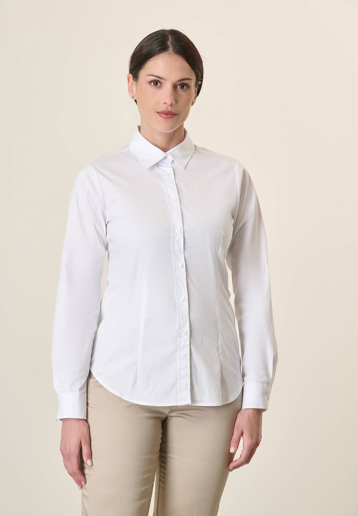 White Stretch Cotton Shirt