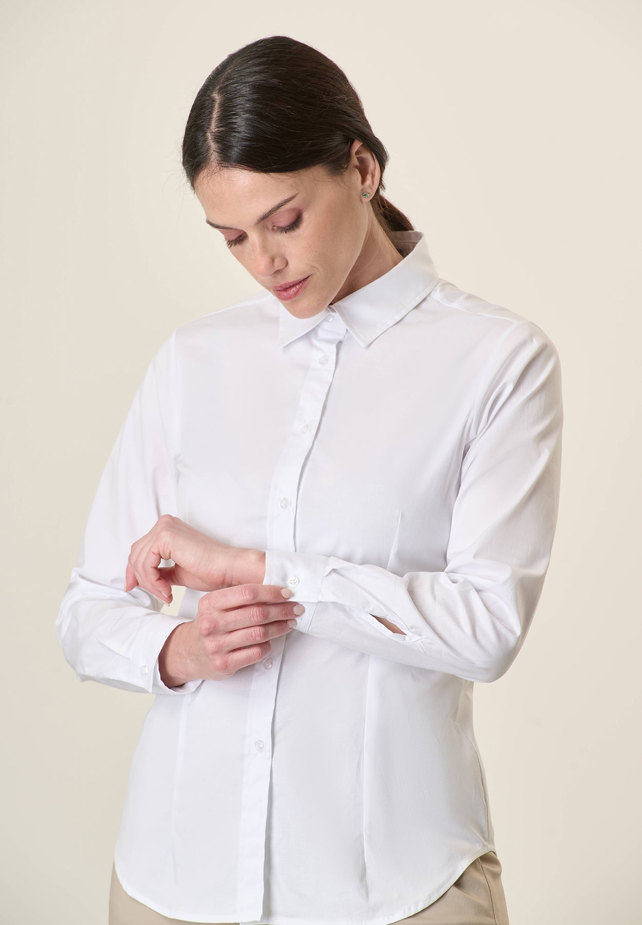 White Stretch Cotton Shirt