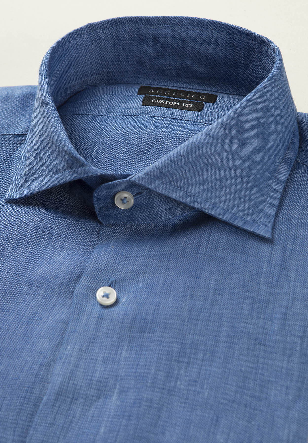 Custom Fit Linen Air Force Blue Shirt