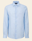 Custom Fit Light Blue Linen Shirt