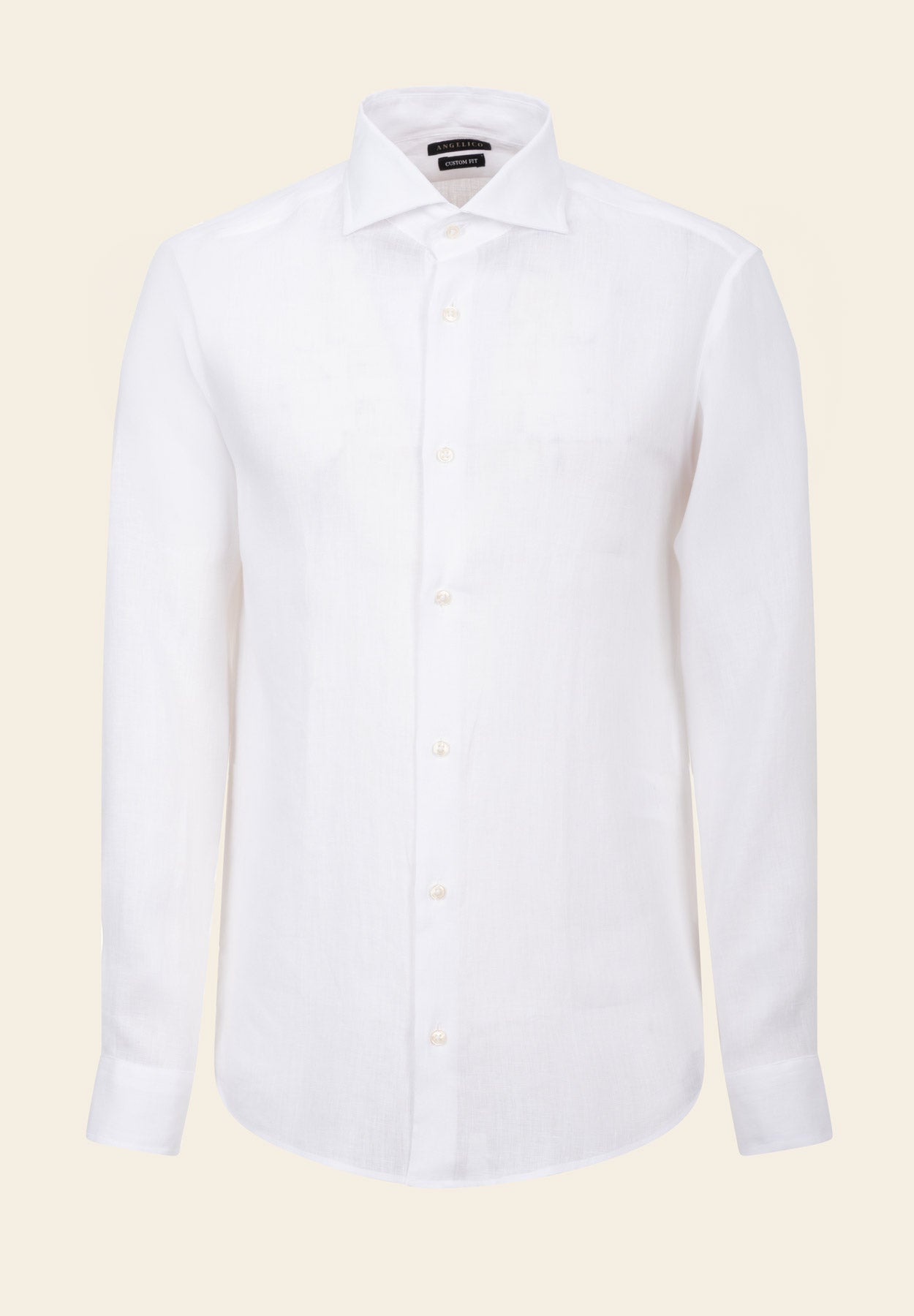 Custom Fit White Linen Shirt