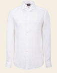 Custom Fit White Linen Shirt