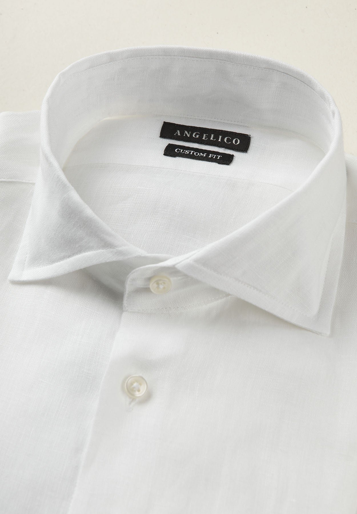 Custom Fit White Linen Shirt