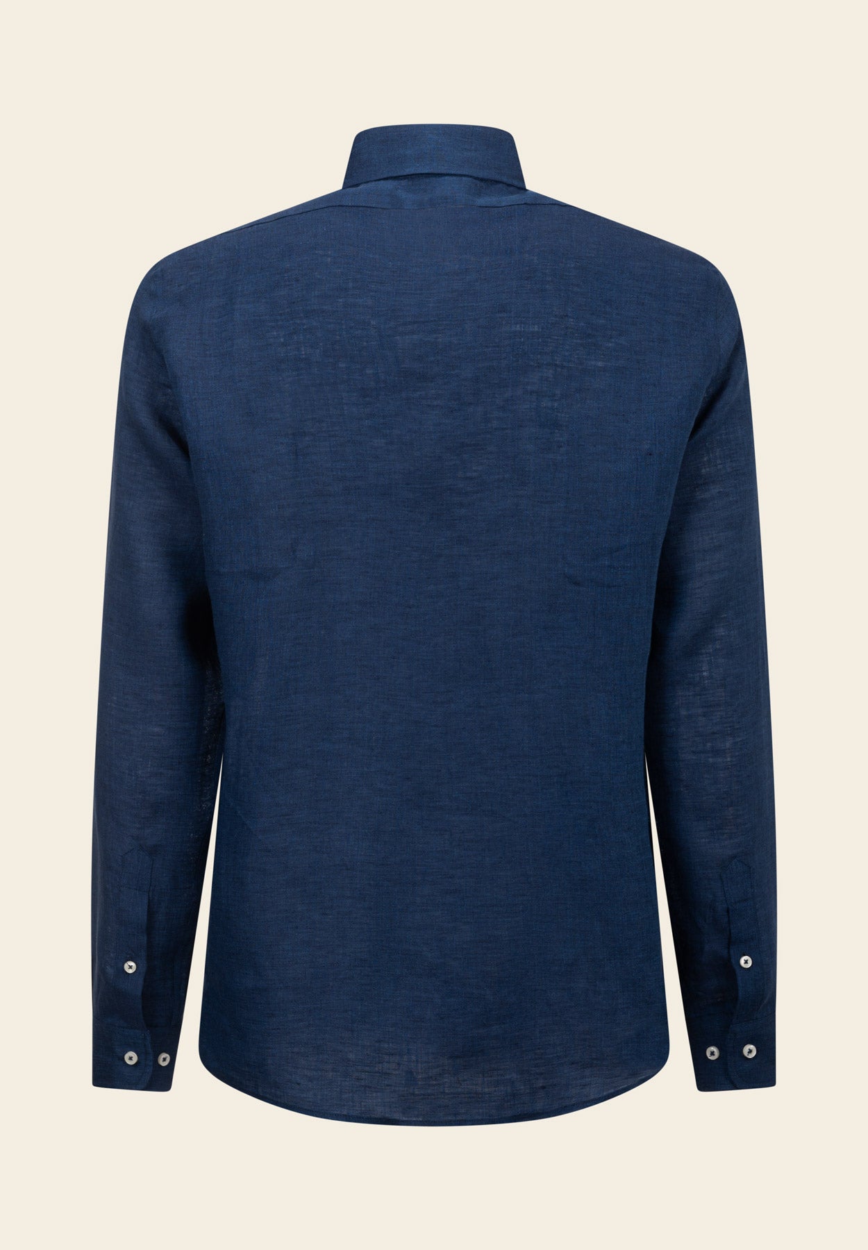 Custom Fit Blue Linen Shirt