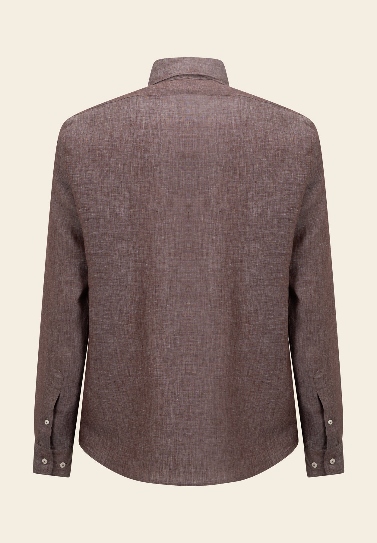 Brown Linen Custom Fit Shirt