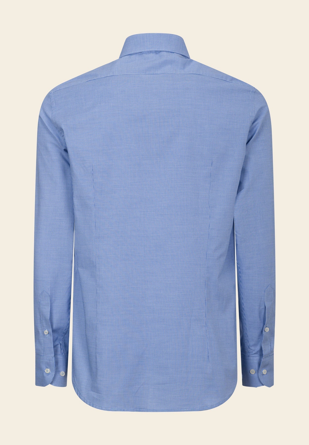 White Micro-Design Slim-Fit Cotton Air Force Blue Shirt