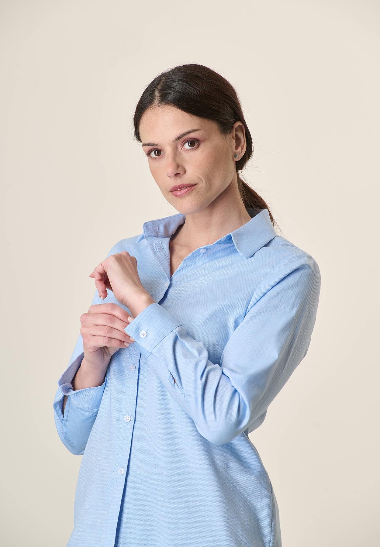 Light Blue Oxford Stretch Cotton Shirt