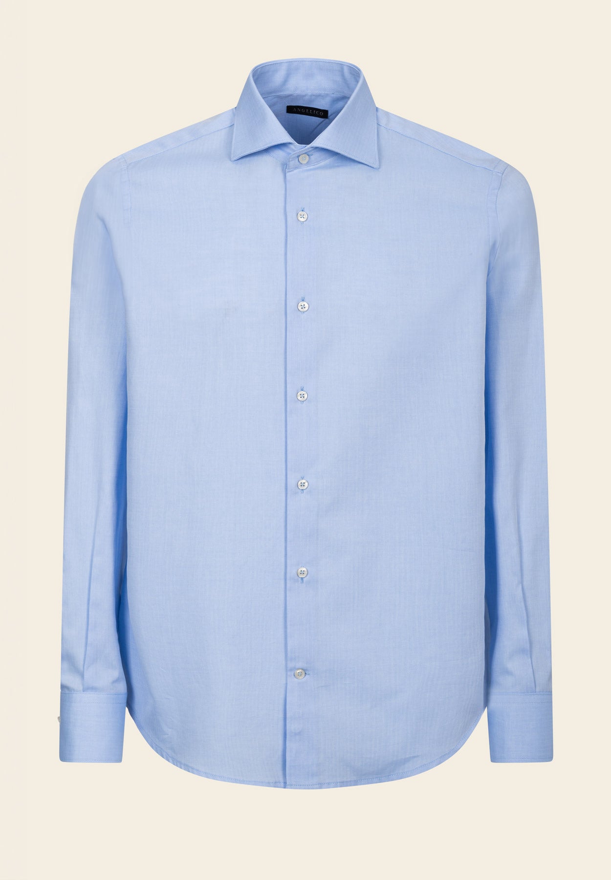 Regular Fit Light Blue Herringbone Cotton Shirt