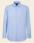 Light Blue Herringbone Cotton Slim Fit Shirt