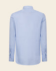 White Shirt With A Light Blue Micro-Pattern, Slim Fit Cotton