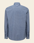 Blue Shirt With Contrasting Micro-Pattern, Regular Fit, Cotton