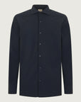 Dark blue shirt in custom fit performance fabric