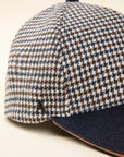 Cappello baseball blu pied de poule misto lana-Angelico