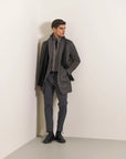 Cappotto grigio jersey sfoderato Galles pettorina removibile-Angelico