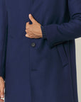 Cappotto car coat bluette misto lana-Angelico