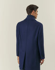 Blue wool blend car coat
