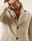 Beige wool blend car coat