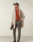 Beige wool blend car coat