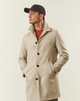 Beige wool blend car coat