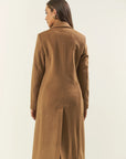 Long camel cashmere blend coat