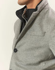 Light gray cashmere blend coat with detachable bib