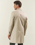 Natural cashmere blend coat with spear tips