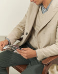 Natural cashmere blend coat with spear tips