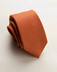 Orange micro-weave silk tie