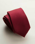 Red micro-weave silk tie