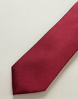 Red micro-weave silk tie