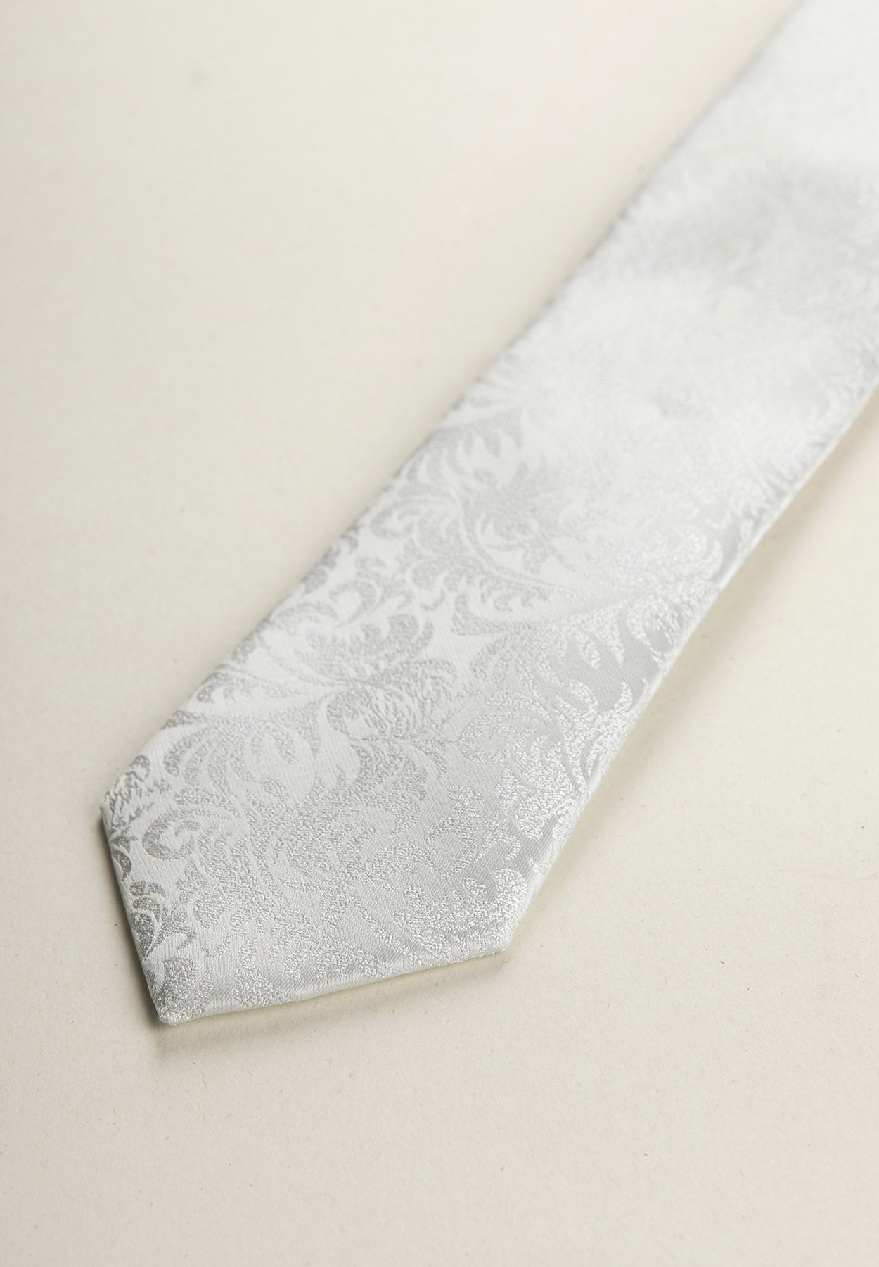 White Damask Fabric Tie
