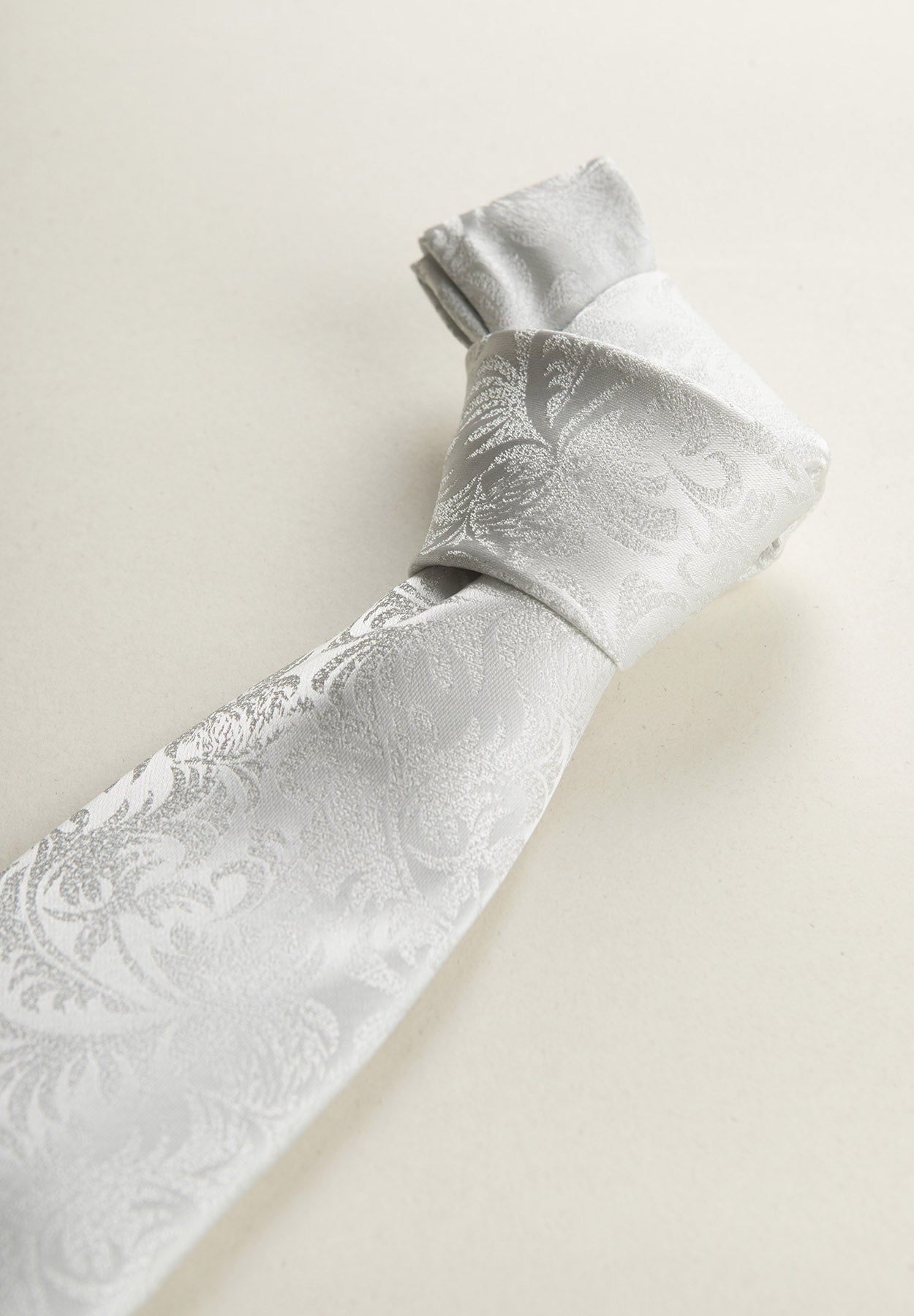White Damask Fabric Tie