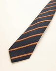 Regimental blue beige wool tie