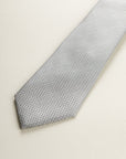 Light Gray Micro-Weave Silk Tie