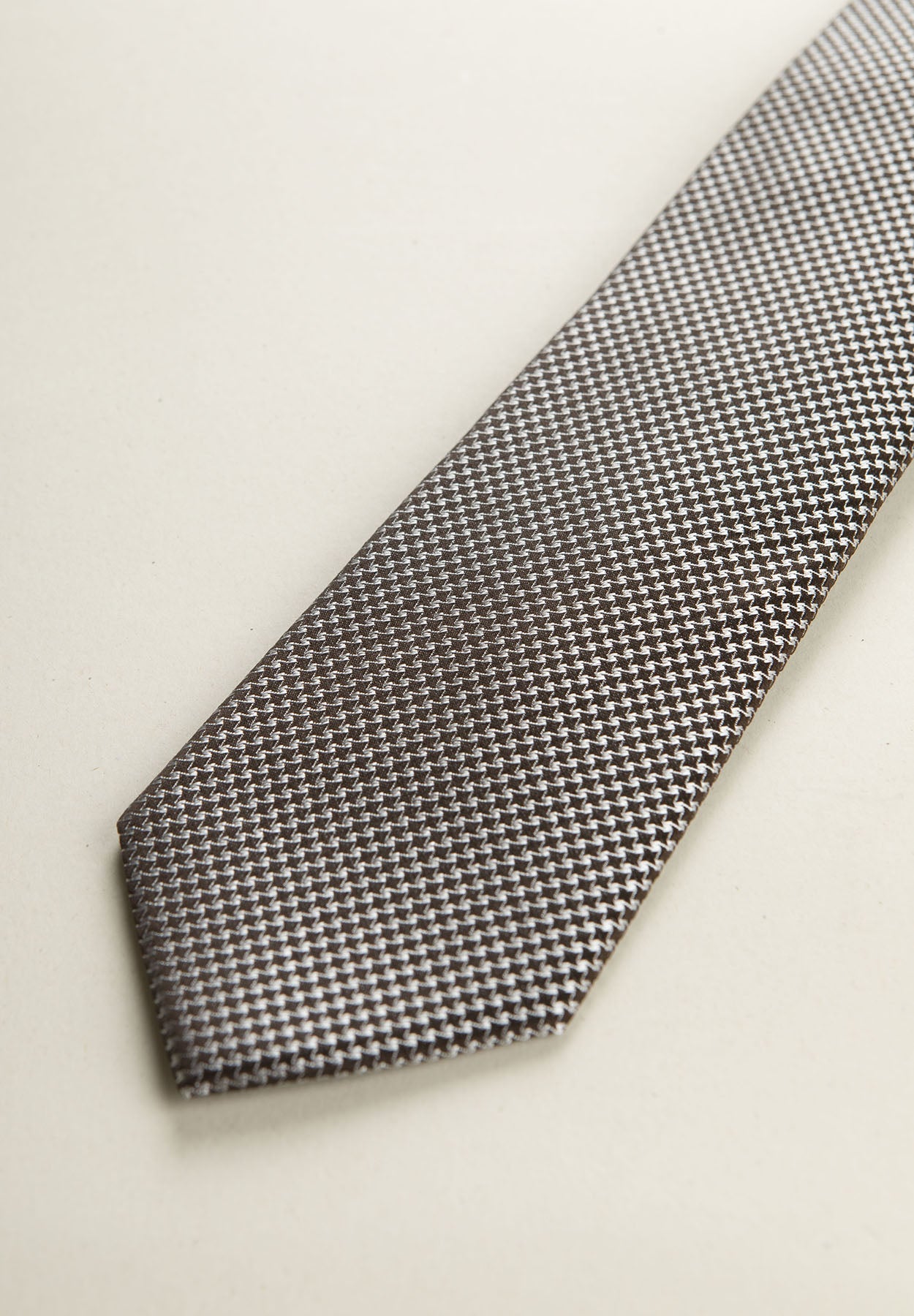 Dark Brown Micro-Weave Silk Tie