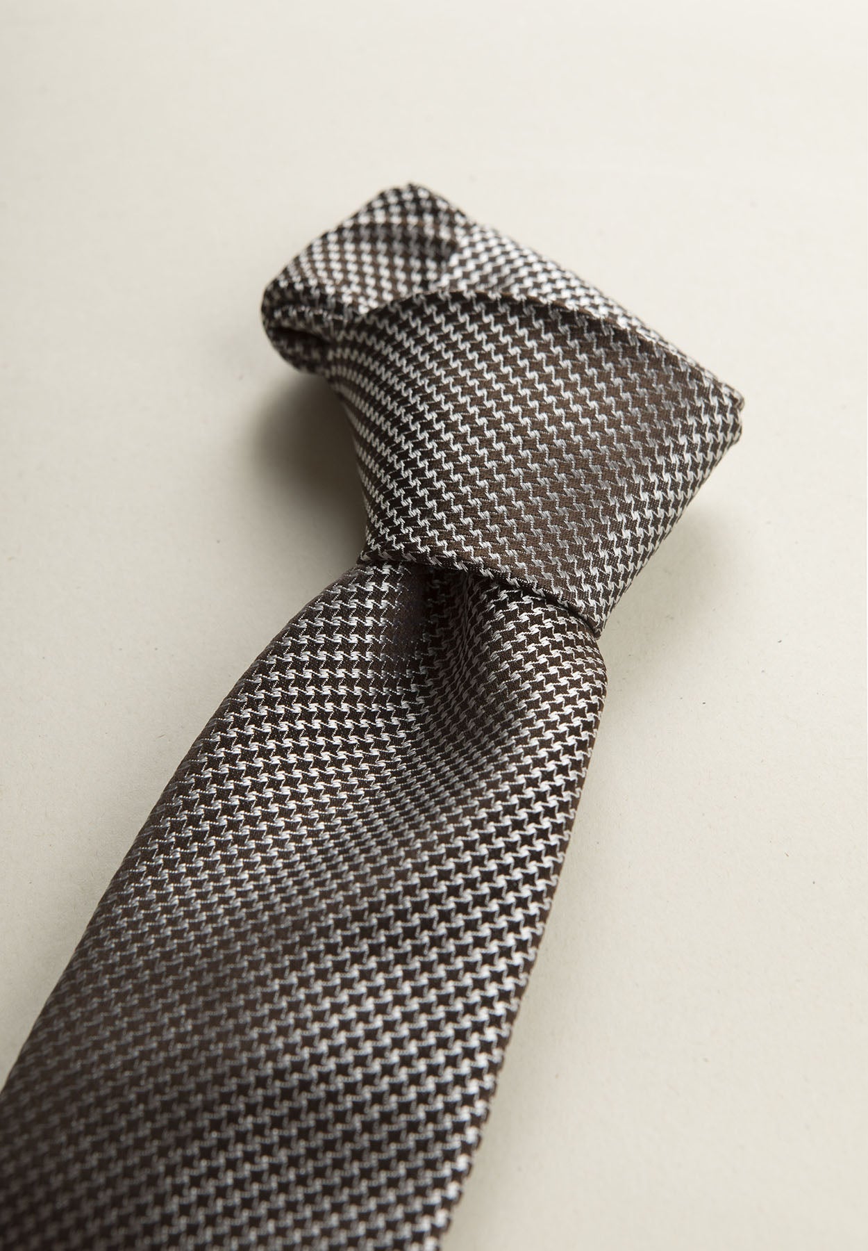 Dark Brown Micro-Weave Silk Tie