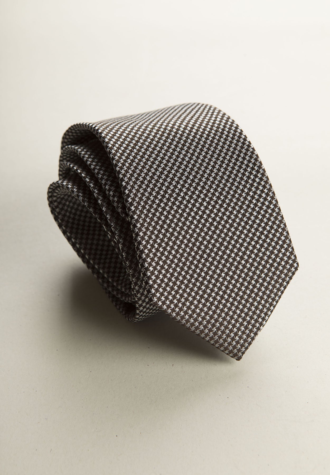 Dark Brown Micro-Weave Silk Tie