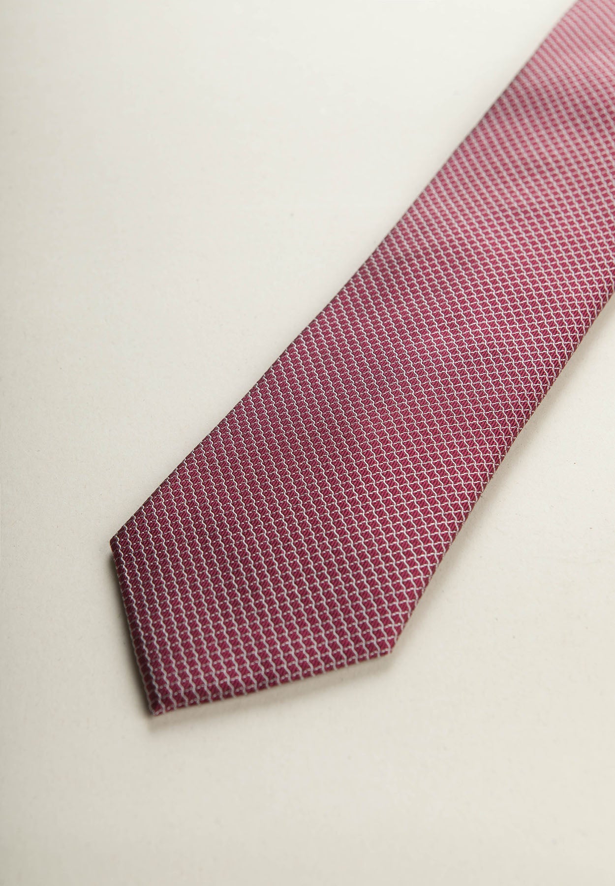 Dark Red Micro-Pattern Silk Tie