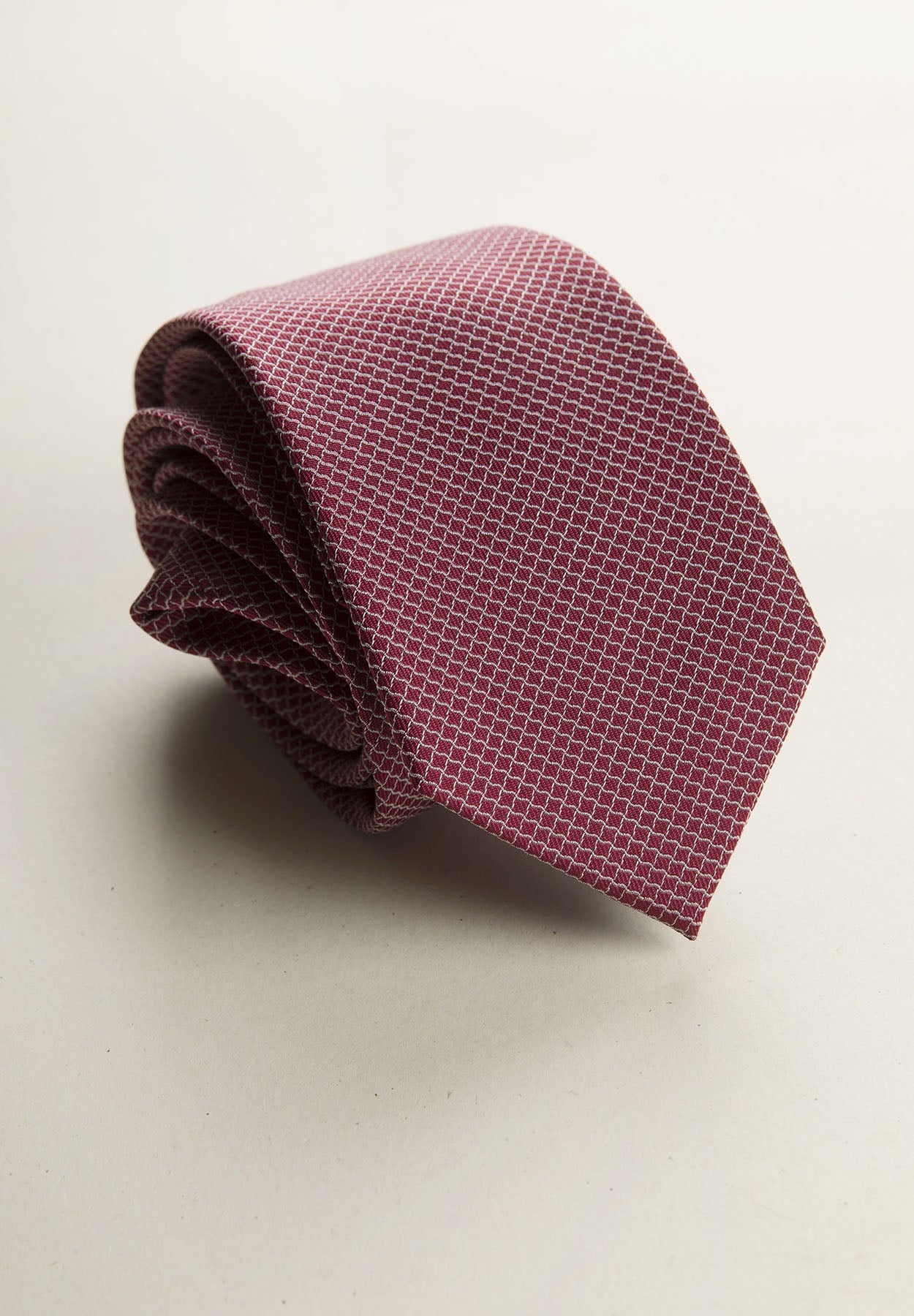 Dark Red Micro-Pattern Silk Tie