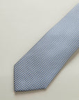 Medium grey micro-pattern silk tie