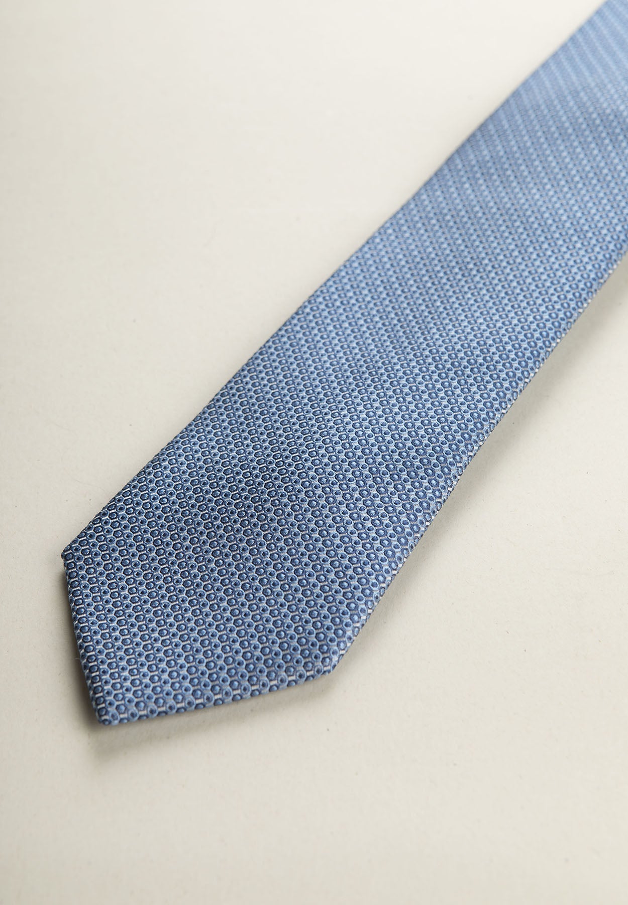 Micro-Pattern Silk Tie In Aviation Color