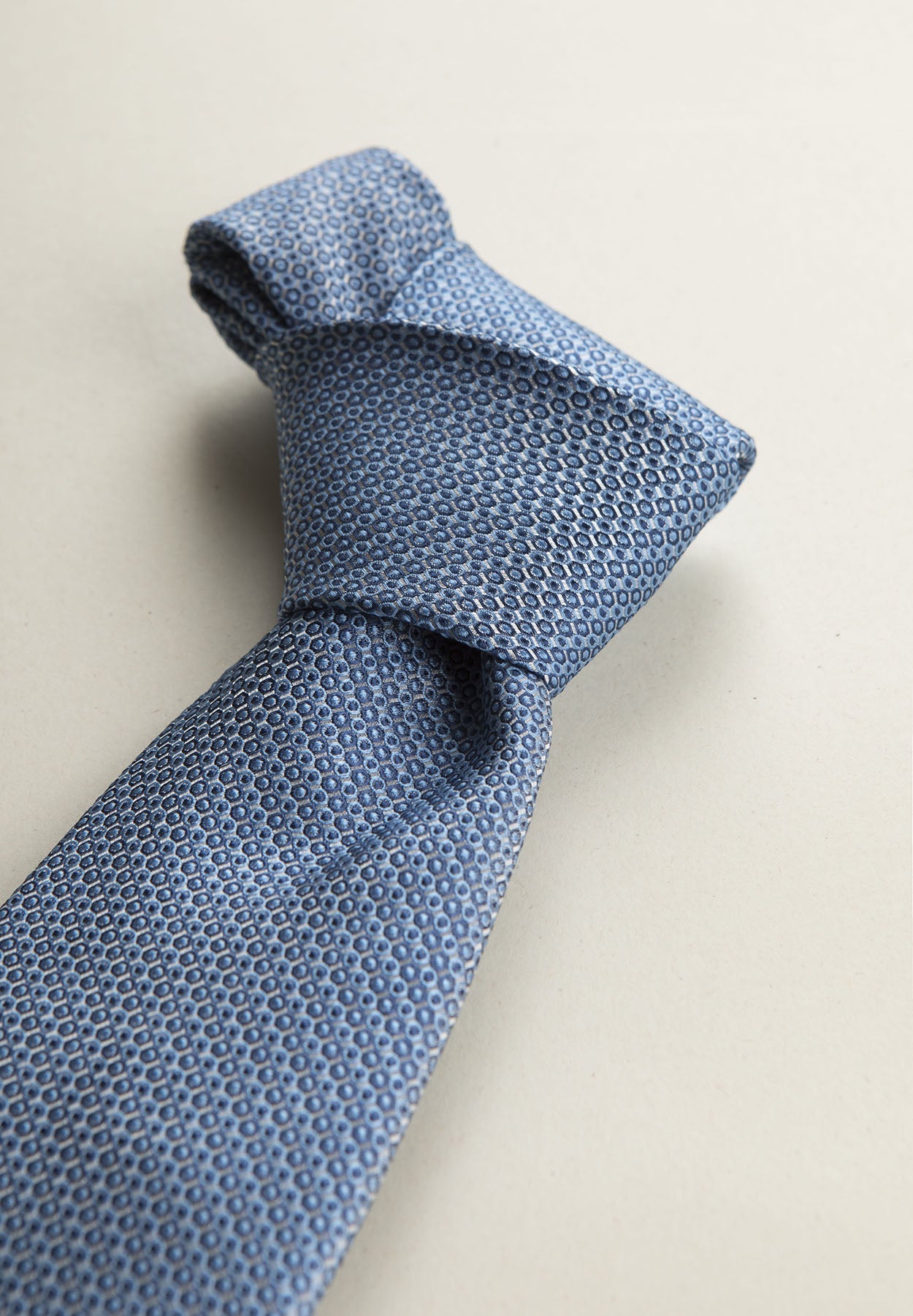 Micro-Pattern Silk Tie In Aviation Color