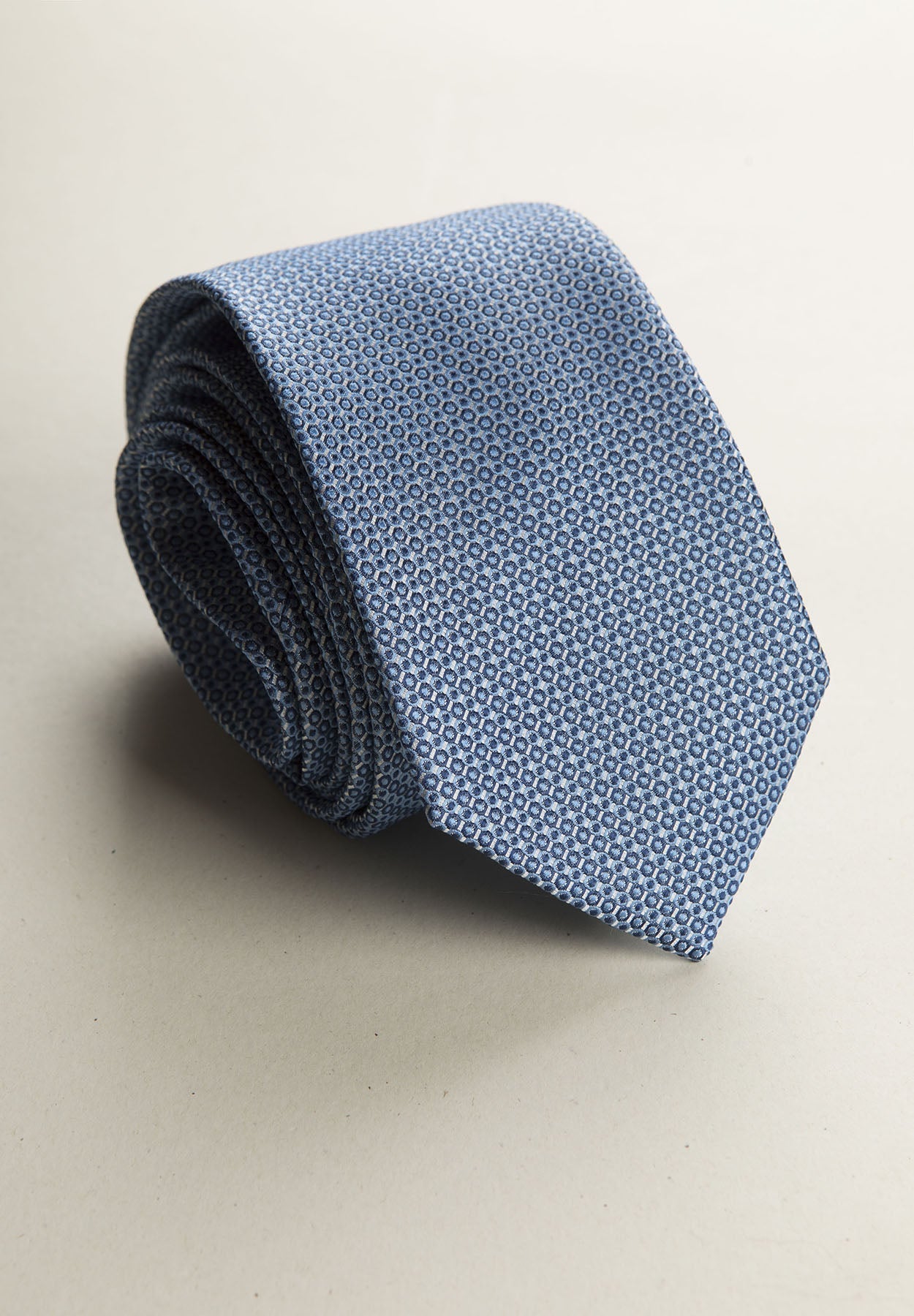 Micro-Pattern Silk Tie In Aviation Color