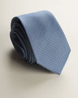 Micro-Pattern Silk Tie In Aviation Color
