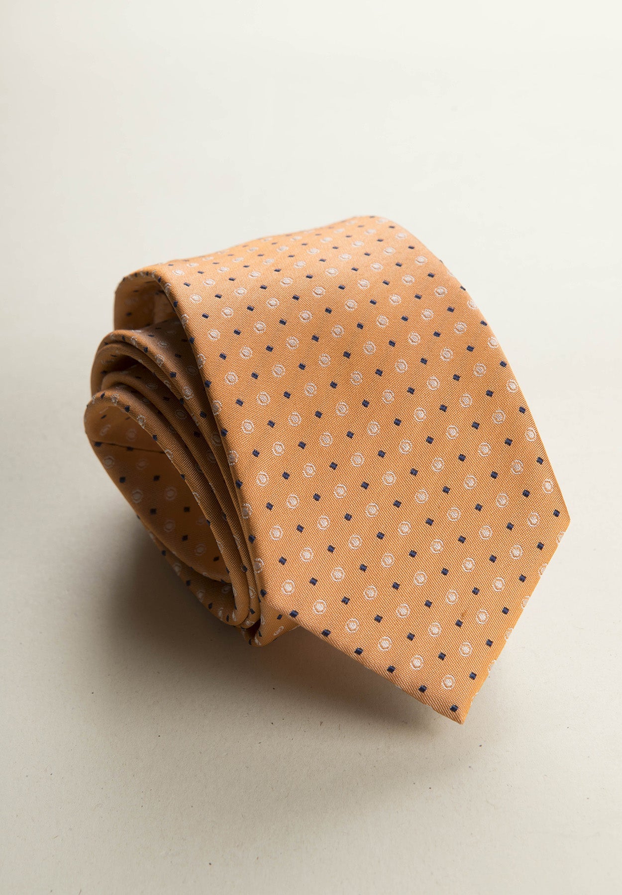 Orange Micro-Pattern Silk Tie