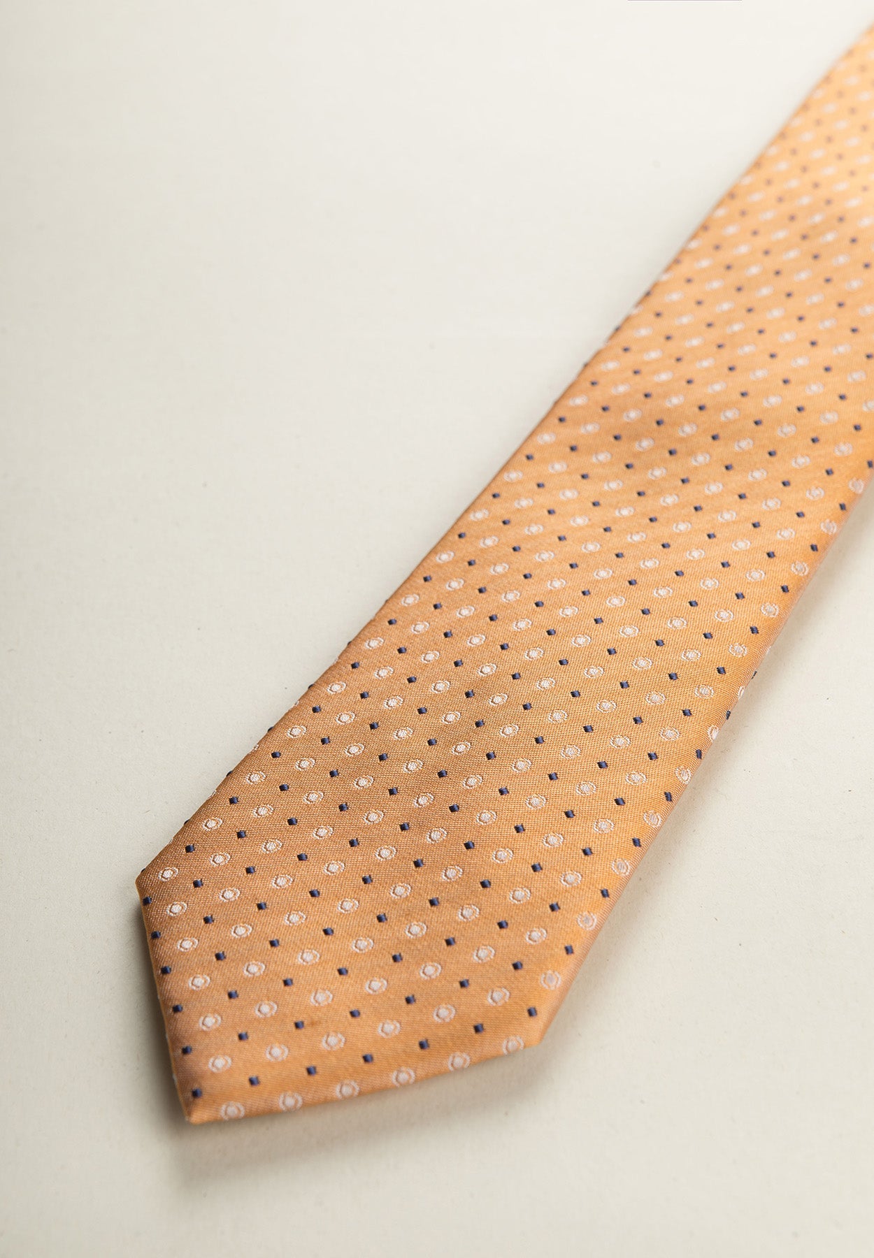 Orange Micro-Pattern Silk Tie