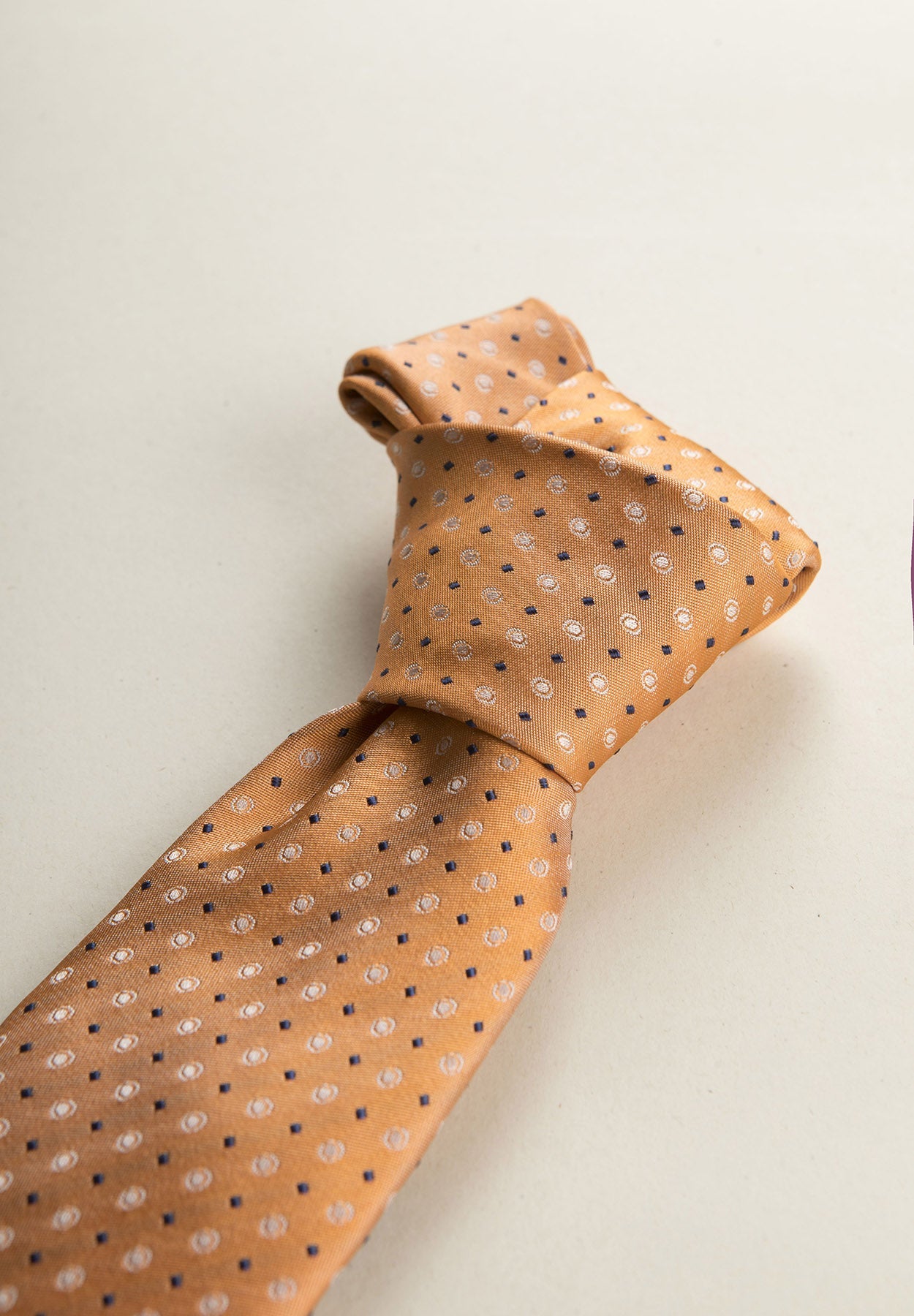 Orange Micro-Pattern Silk Tie