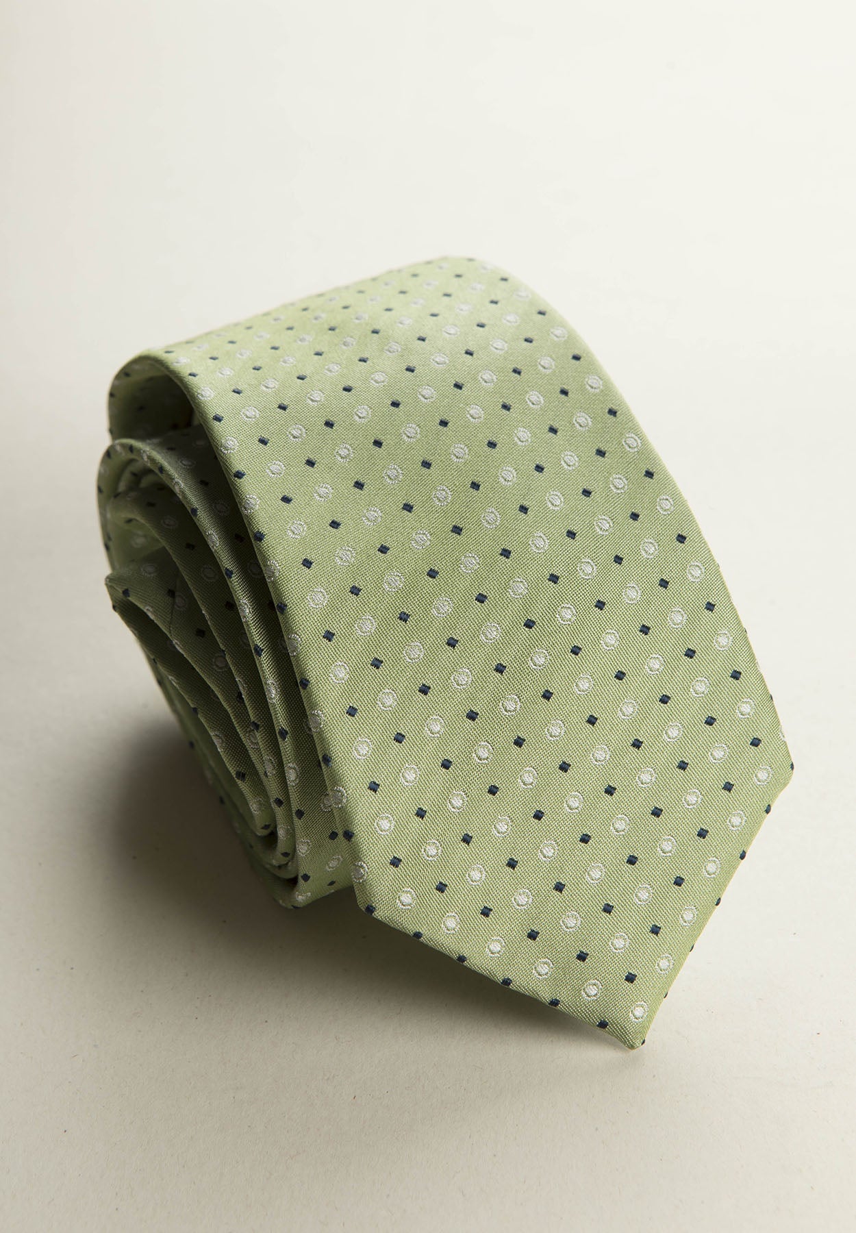 Light Green Micro-Pattern Silk Tie