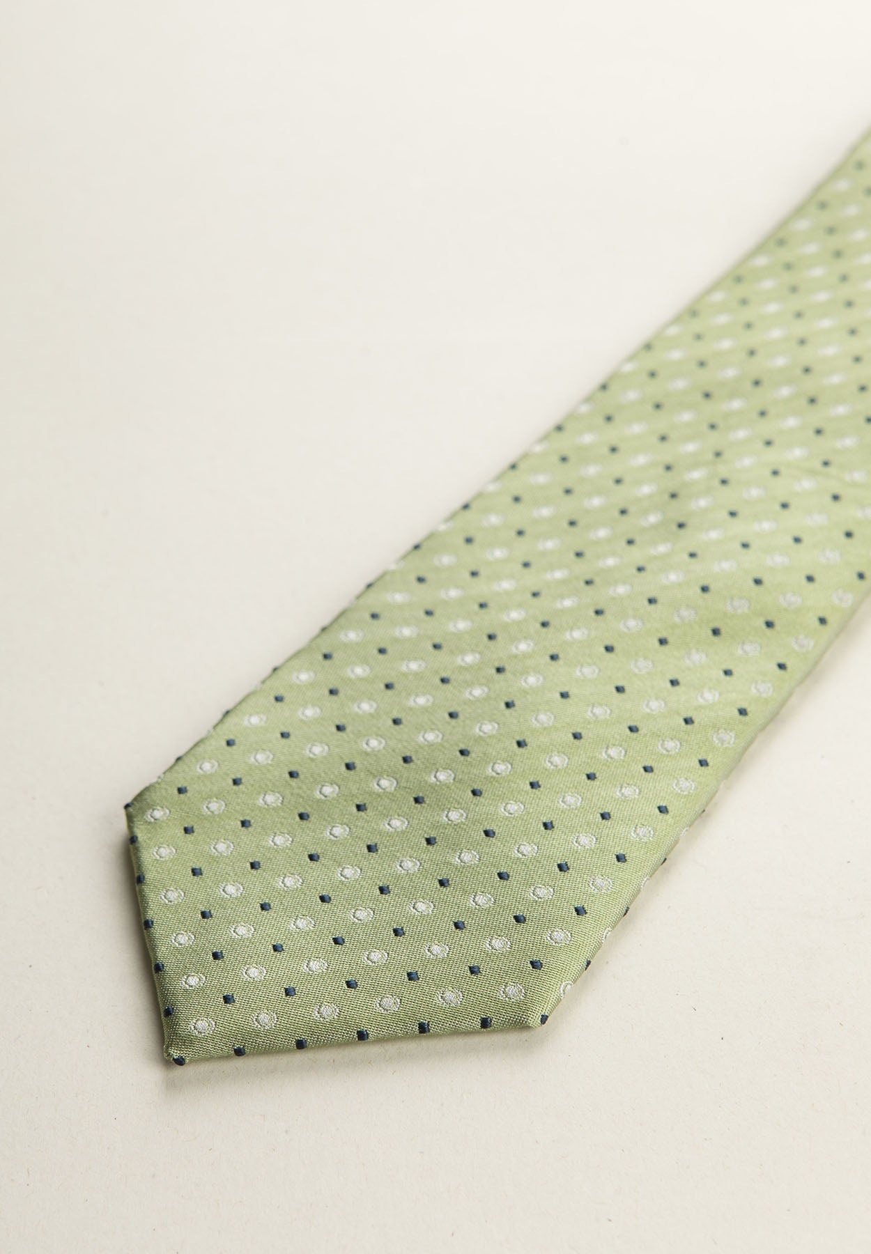 Light Green Micro-Pattern Silk Tie